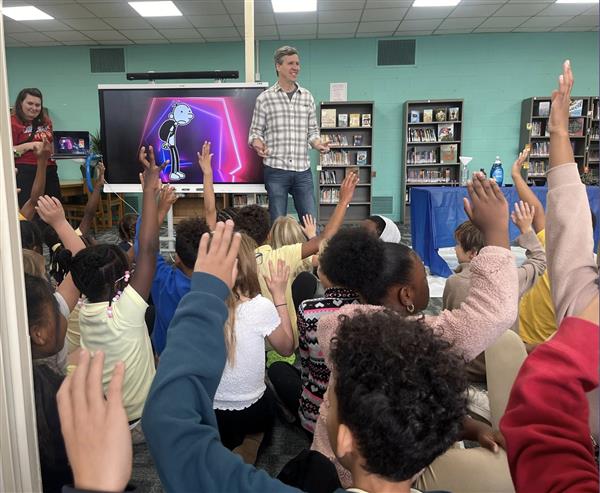 Jeff Kinney in Palmer Park Library